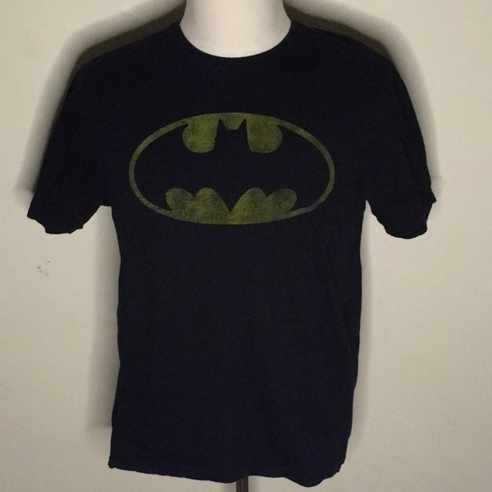 DC Comics 'Batman' Graphic Logo T-Shirt in 100% Black Cotton (sz M)